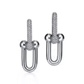 [Camiery] TF Pulse Earrings - Medium Link Pavé Diamonds (White Gold)