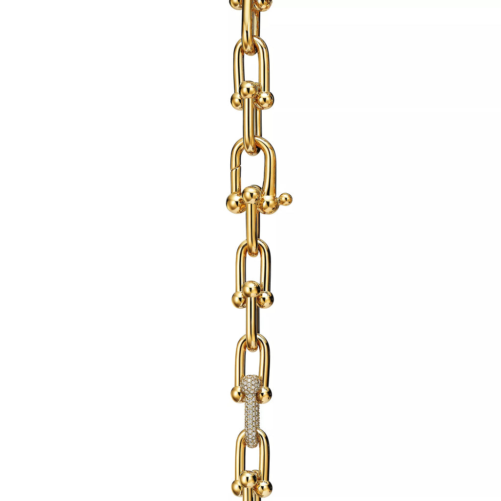 [Camiery] TF Pulse Bracelet - Large Link Single Diamond Link (Yellow Gold)