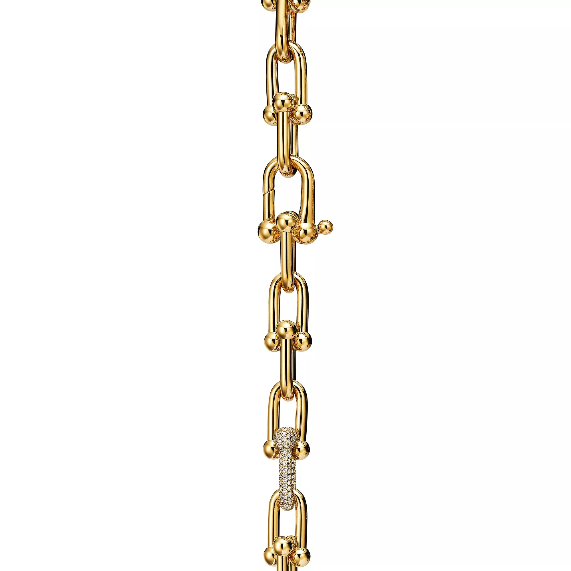 [Camiery] TF Pulse Bracelet - Large Link Single Diamond Link (Yellow Gold)