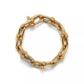 [Camiery] TF Pulse Bracelet - Large Link Single Diamond Link (Yellow Gold)