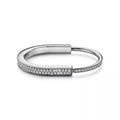 [Camiery] TF Lock bracelet - Bangle in White Gold with Full Pavé Diamonds