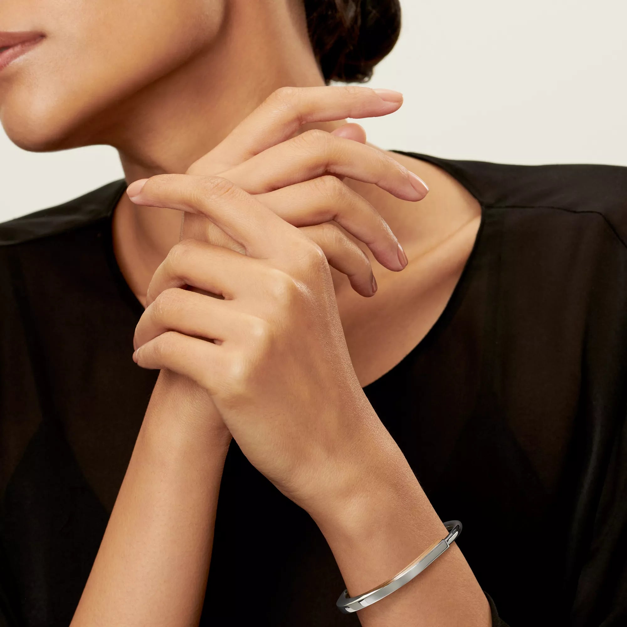 [Camiery] TF Lock Bracelet - Bangle in White Gold
