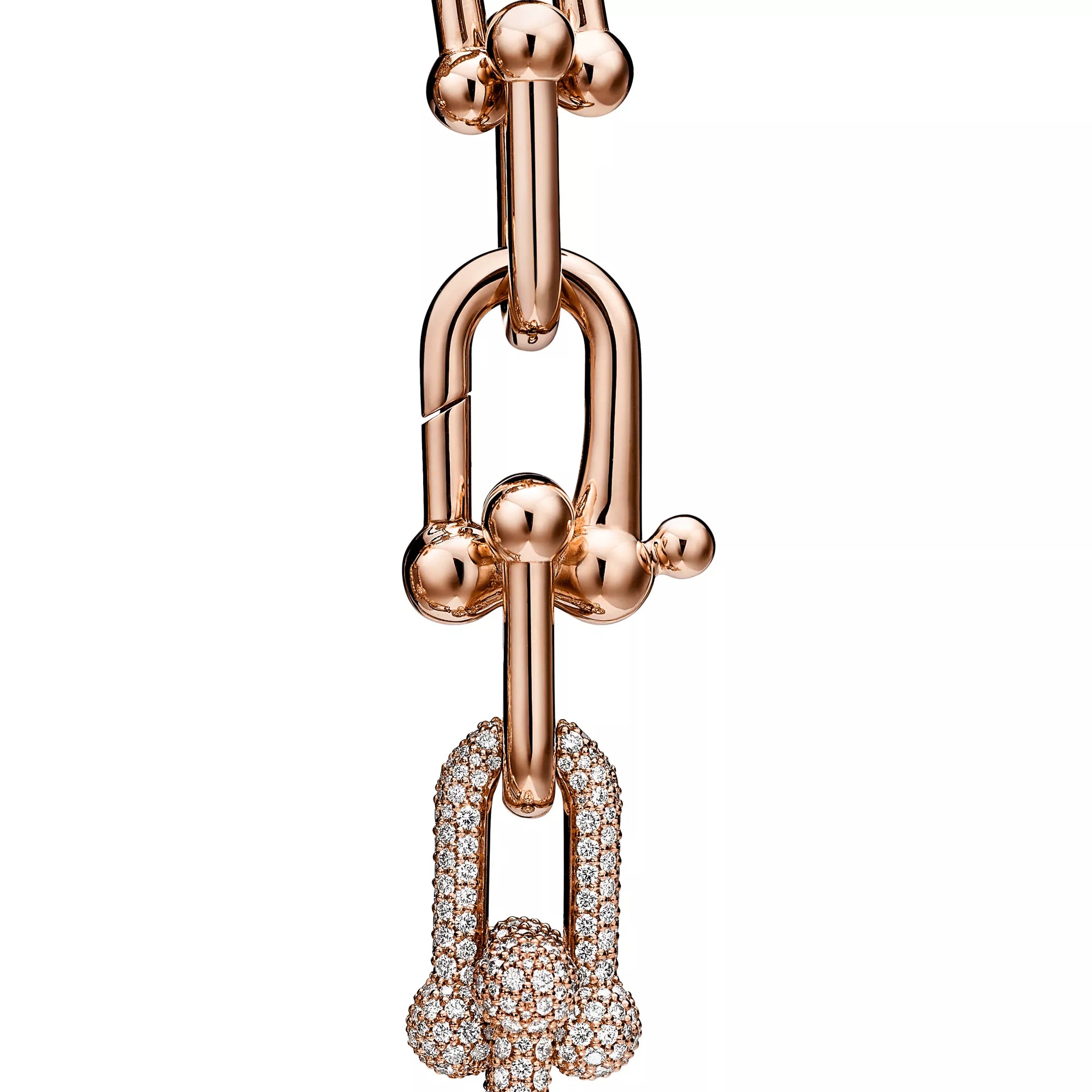 [Camiery] TF Pulse Bracelet - Large Link with 3 Diamond Links (Rose Gold)