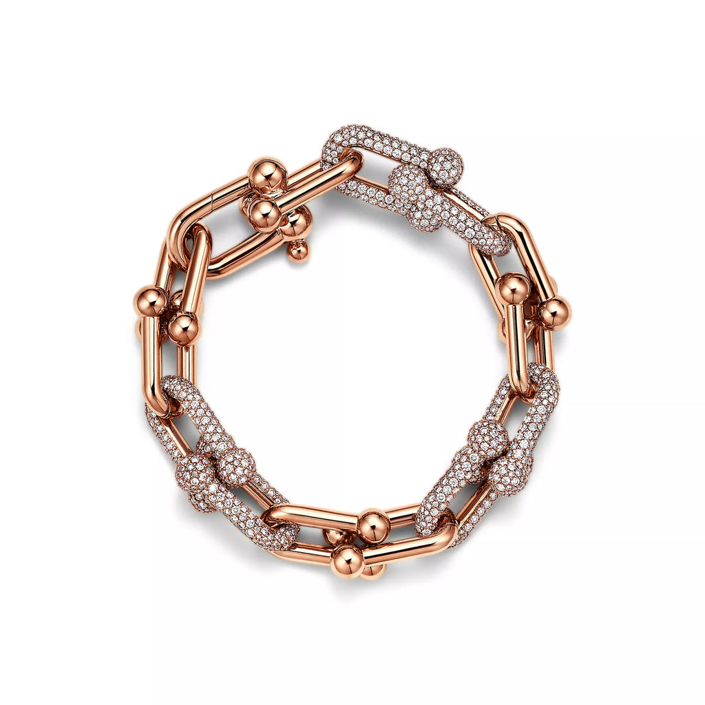 [Camiery] TF Pulse Bracelet - Large Link with 3 Diamond Links (Rose Gold)