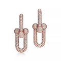 [Camiery] TF Pulse Earrings - Large Link Full Pavé Diamonds (Rose Gold)