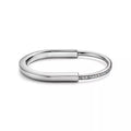 [Camiery] TF Lock bracelet - Bangle in White Gold with Half Pavé Diamonds