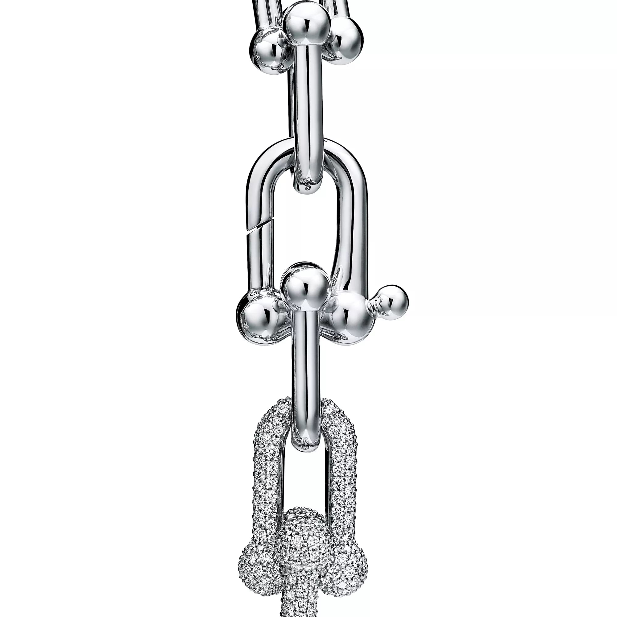 [Camiery] TF Pulse Bracelet - Large Link with 3 Diamond Links (White Gold)