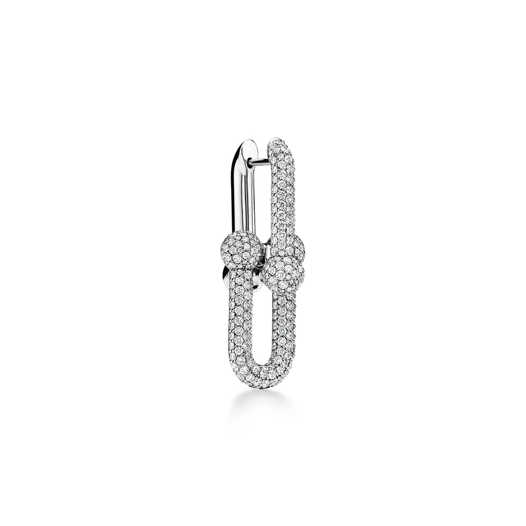 [Camiery] TF Pulse Earrings - Large Link Full Pavé Diamonds (White Gold)
