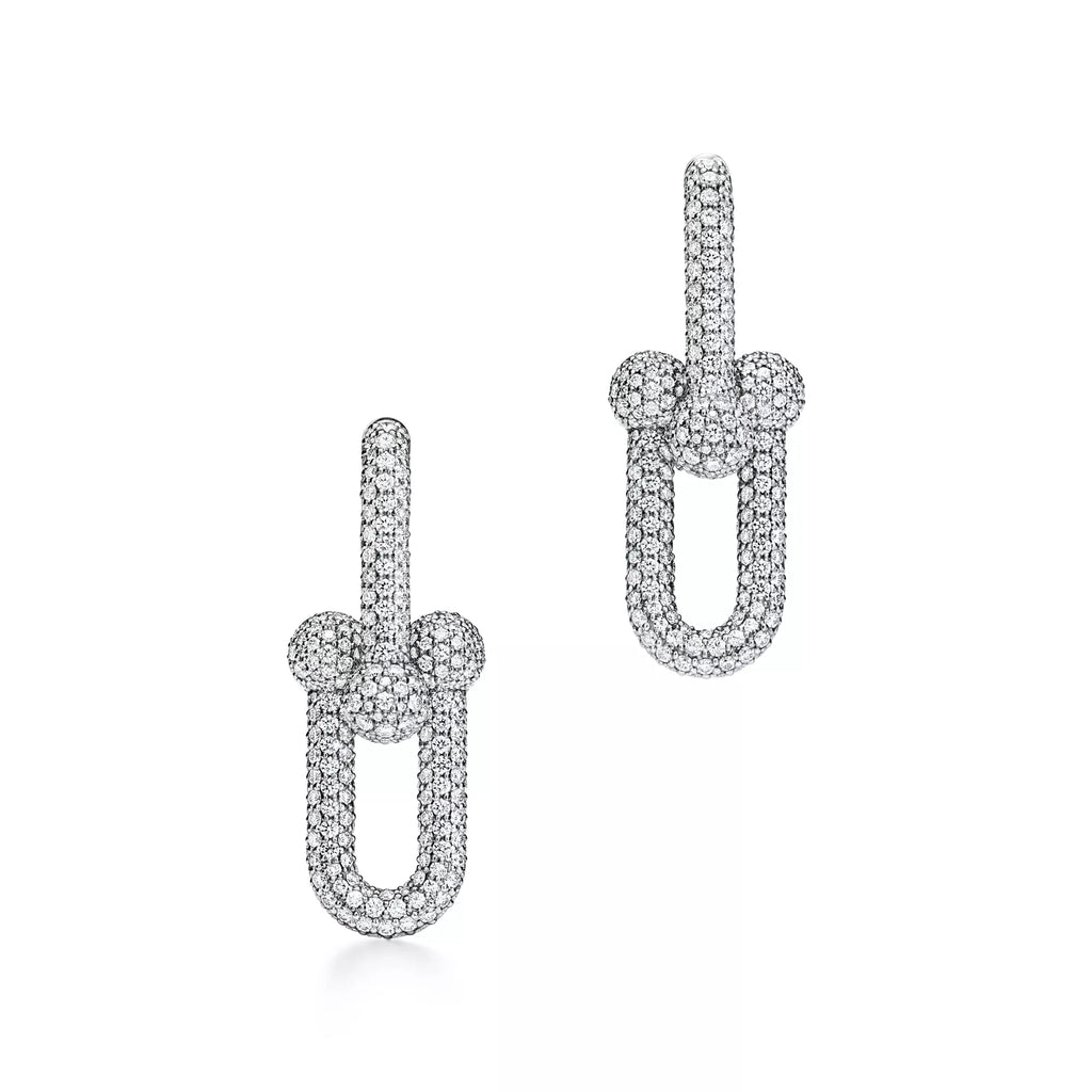 [Camiery] TF Pulse Earrings - Large Link Full Pavé Diamonds (White Gold)