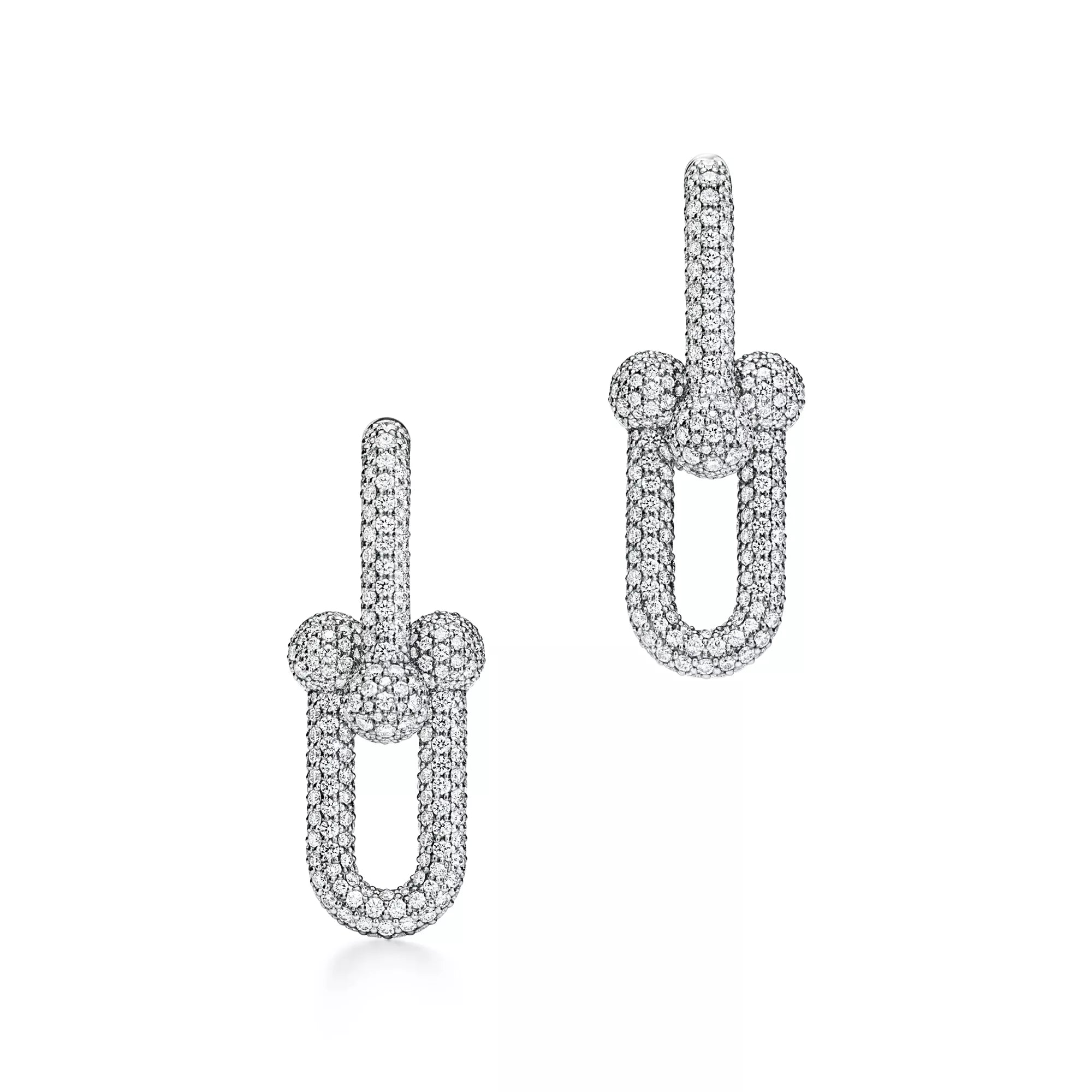 [Camiery] TF Pulse Earrings - Large Link Full Pavé Diamonds (White Gold)