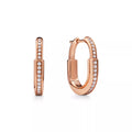 [Camiery] TF Lock Earrings - Rose Gold with Full Pavé Diamonds, Small