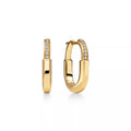 [Camiery] TF Lock Earrings - Yellow Gold with Half Pavé Diamonds, Small