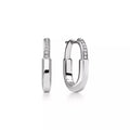 [Camiery] TF Lock Earrings - White Gold with Half Pavé Diamonds, Small