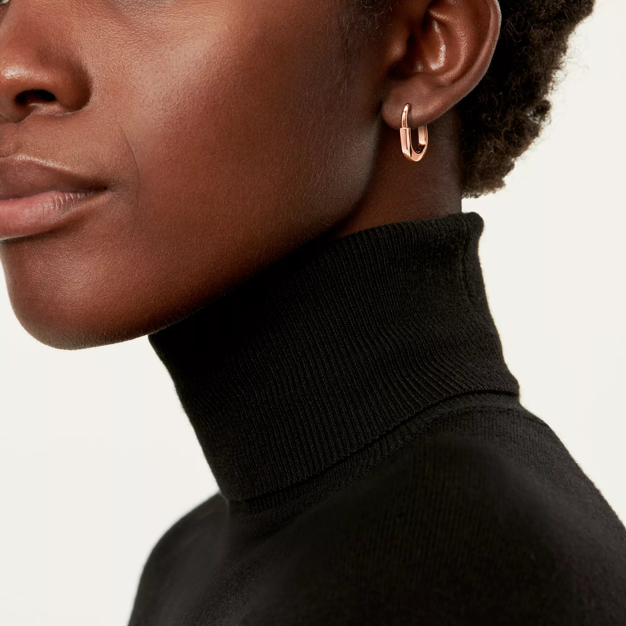 [Camiery] TF Lock Earrings - Rose Gold, Small