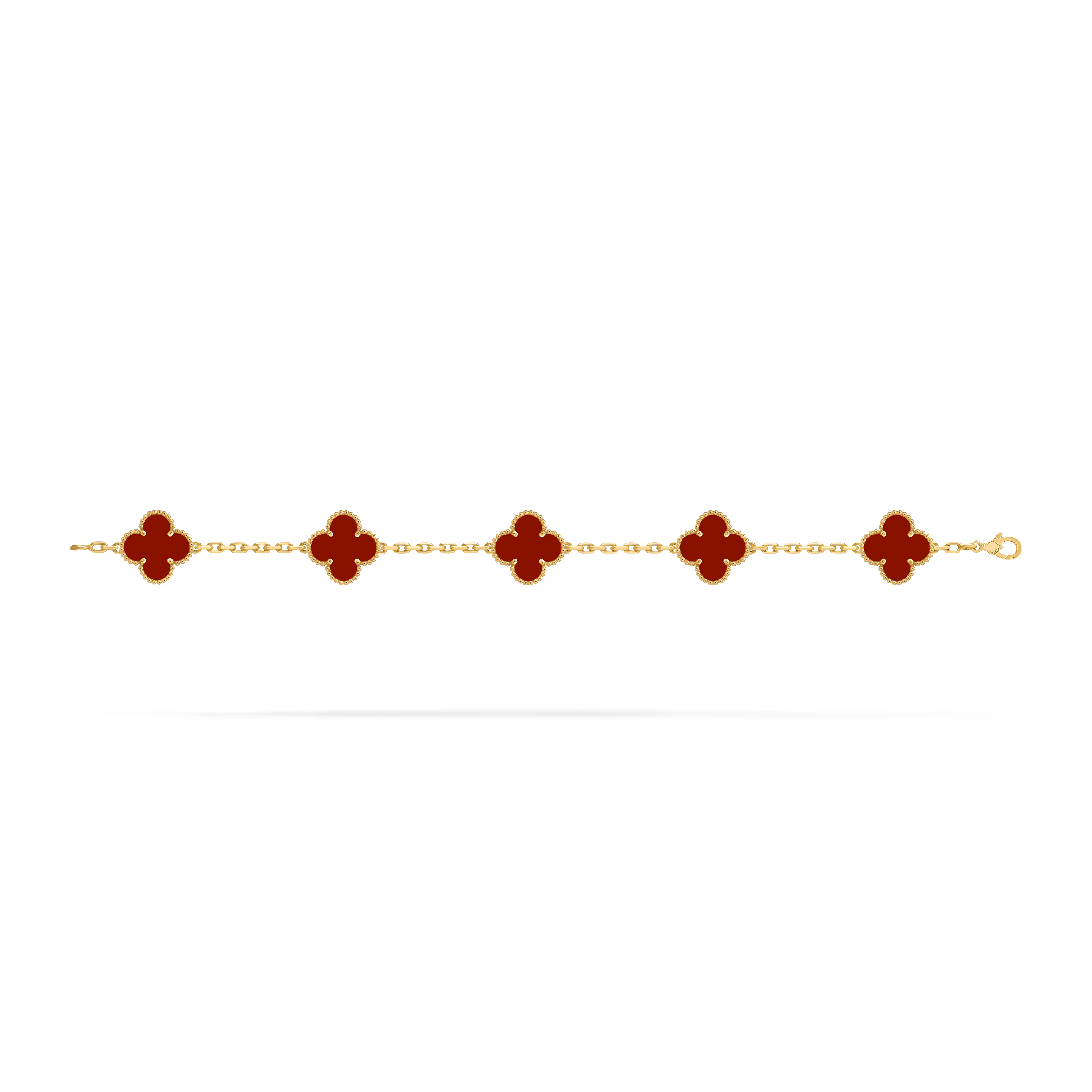 [Camiery] VA CLOVER 5 MOTIFS CARNELIAN BRACELET