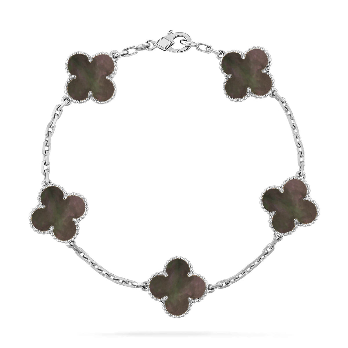 [Camiery] CLOVER 5 MOTIF GRAY MOP BRACELET COLLECTION
