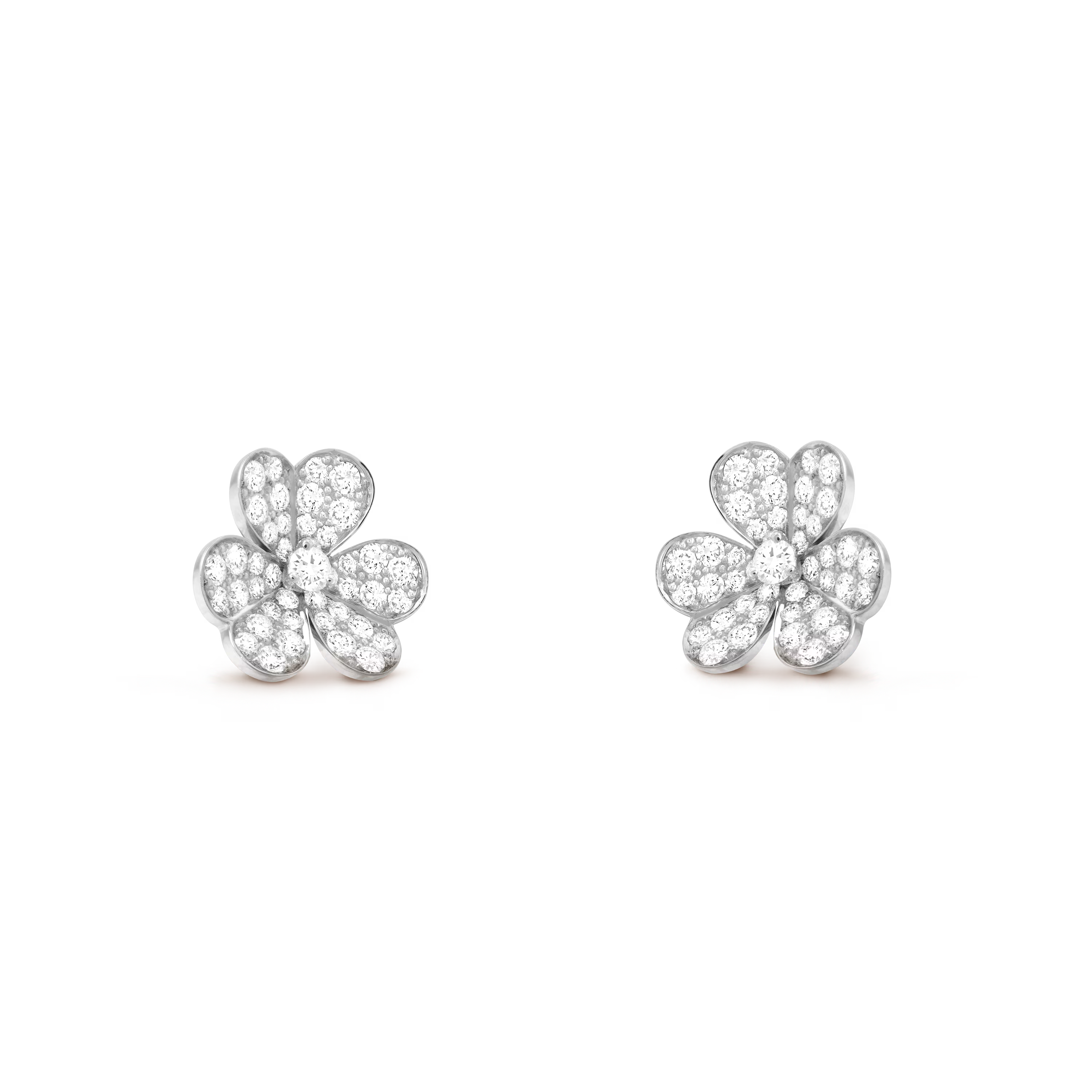 [Camiery] VA CLOVER COMOS DIAMOND WHITE GOLD EARRINGS