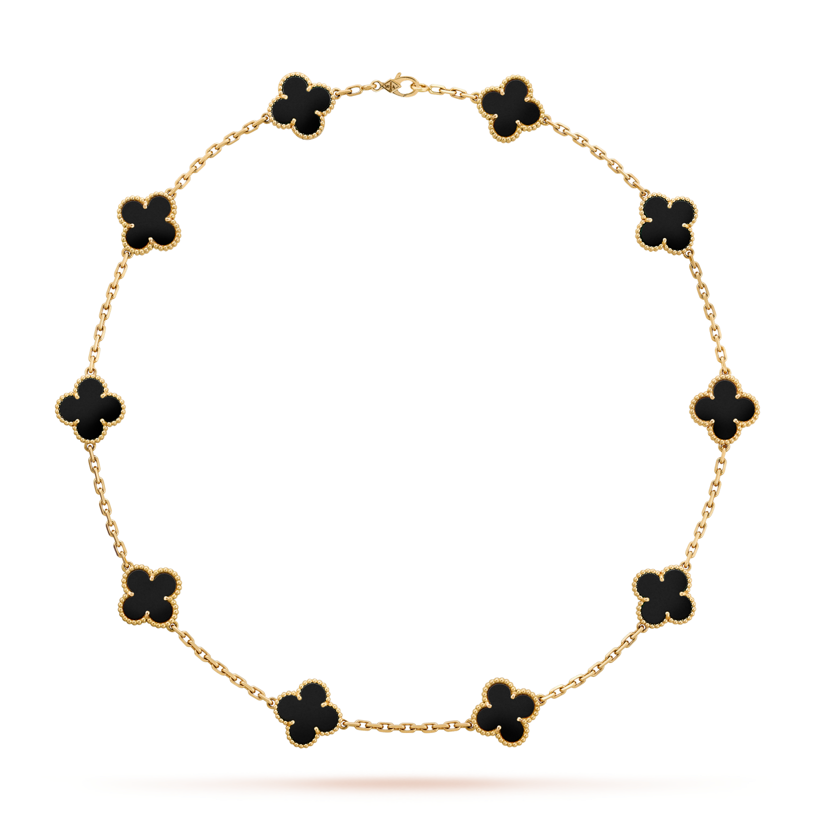 [Camiery]CLOVER 10 MOTIFS ONYX NECKLACE