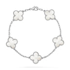 [CLOVER JEWELRY]CLOVER WHITE PEARL MOP 5 MOTIF BRACELET COLLECTION