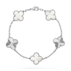 [CLOVER JEWELRY]CLOVER WHITE PEARL MOP 5 MOTIF BRACELET COLLECTION