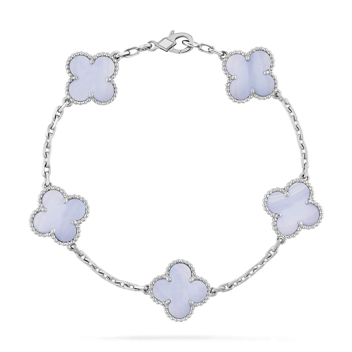 [Camiery] CLOVER 5 MOTIF PURPLE CHALCEDONY BRACELET COLLECTION