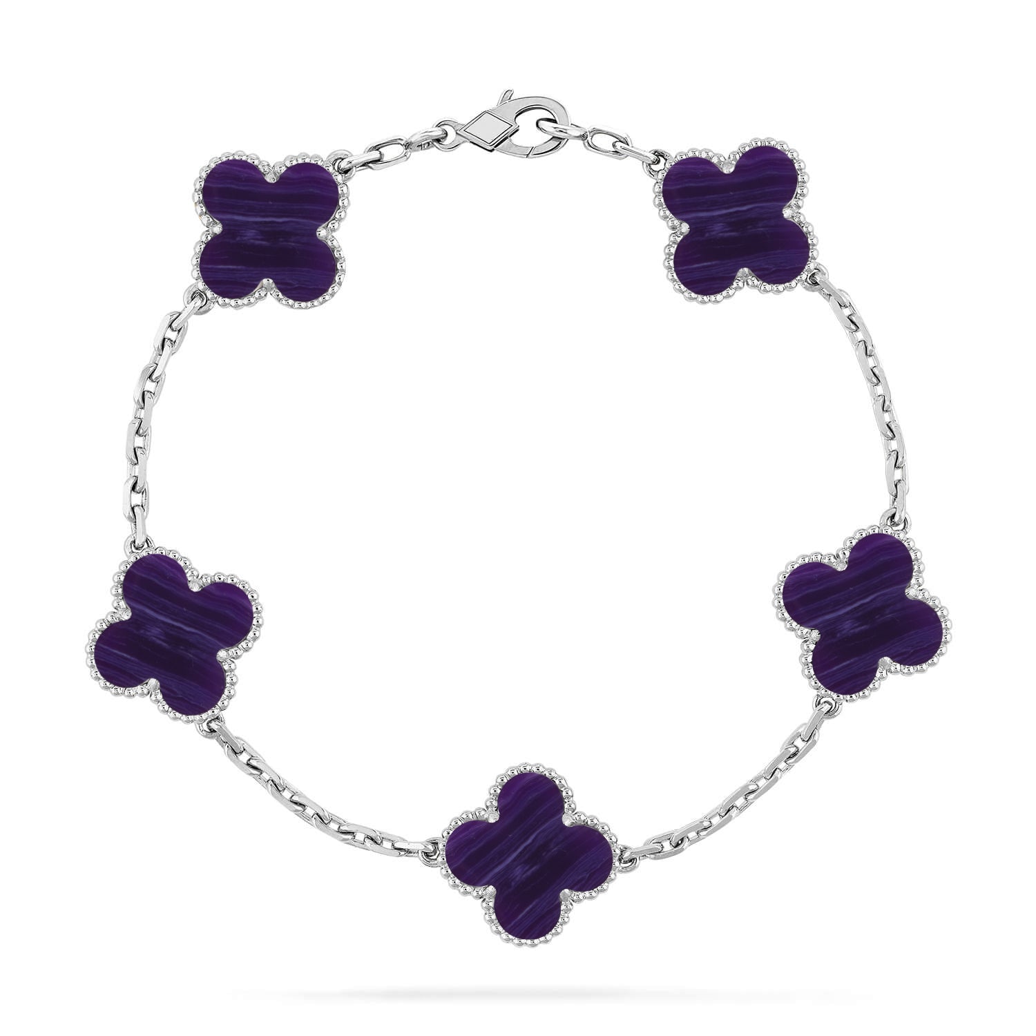 [Camiery]CLOVER 5 MOTIF PURPLE STRIPES BRACELET COLLECTION