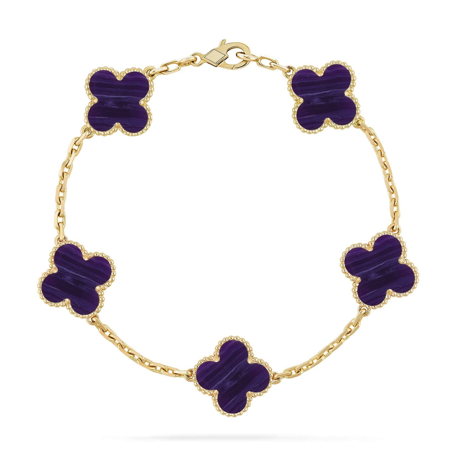 [Camiery]CLOVER 5 MOTIF PURPLE STRIPES BRACELET COLLECTION