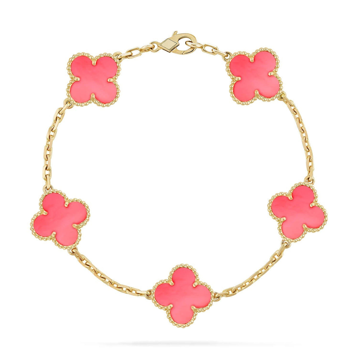 [Camiery] CLOVER 5 MOTIFS  PINK MOP BRACELET COLLECTION