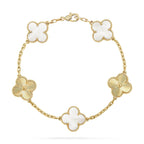 [CLOVER JEWELRY]CLOVER WHITE PEARL MOP 5 MOTIF BRACELET COLLECTION