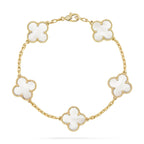 [CLOVER JEWELRY]CLOVER WHITE PEARL MOP 5 MOTIF BRACELET COLLECTION