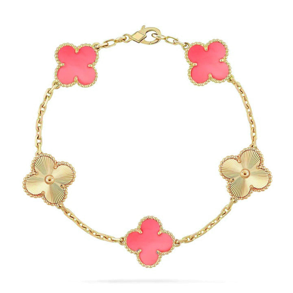[Camiery] CLOVER 5 MOTIFS  PINK MOP BRACELET COLLECTION