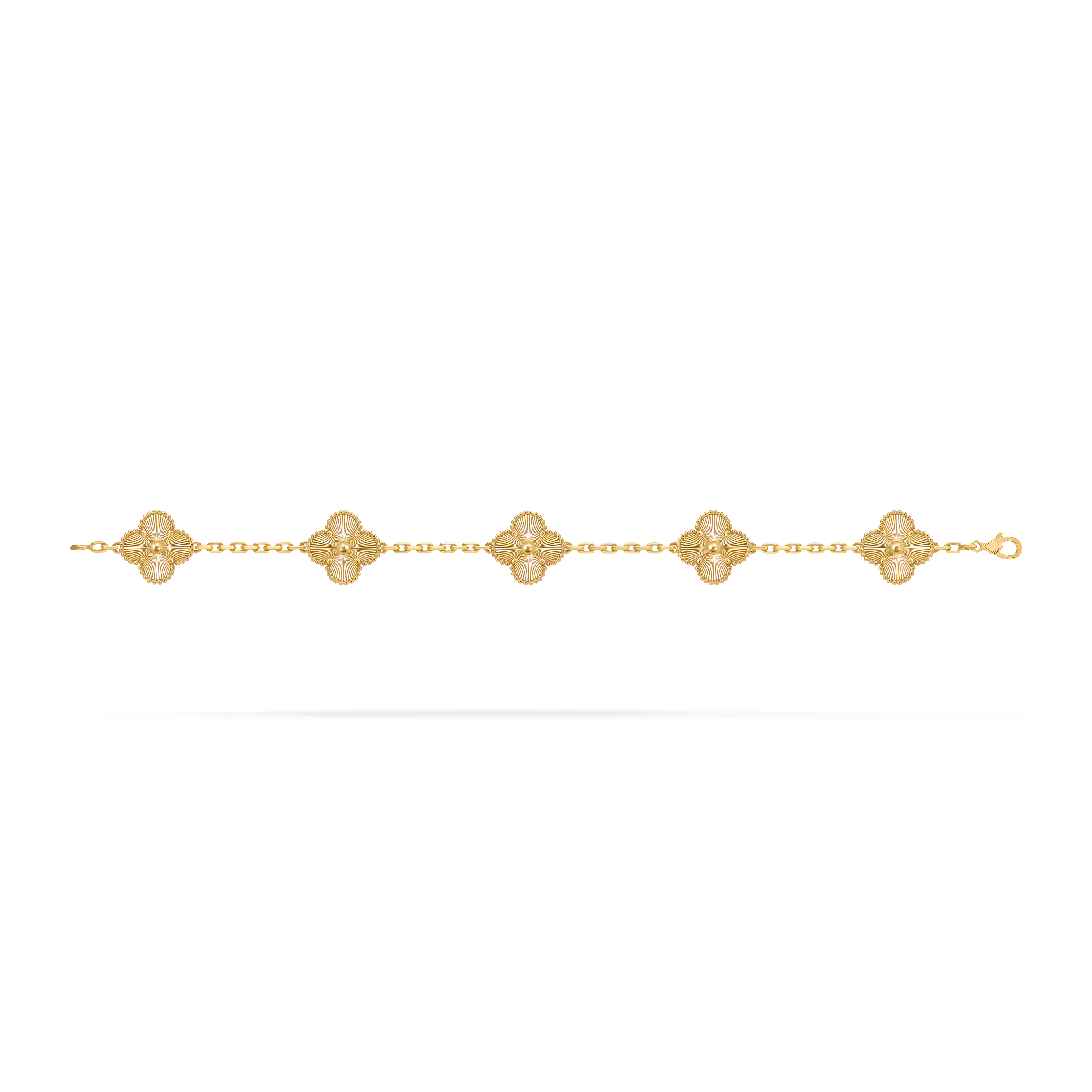 [Camiery] VA CLOVER 5 MOTIFS LASER GOLD BRACELET