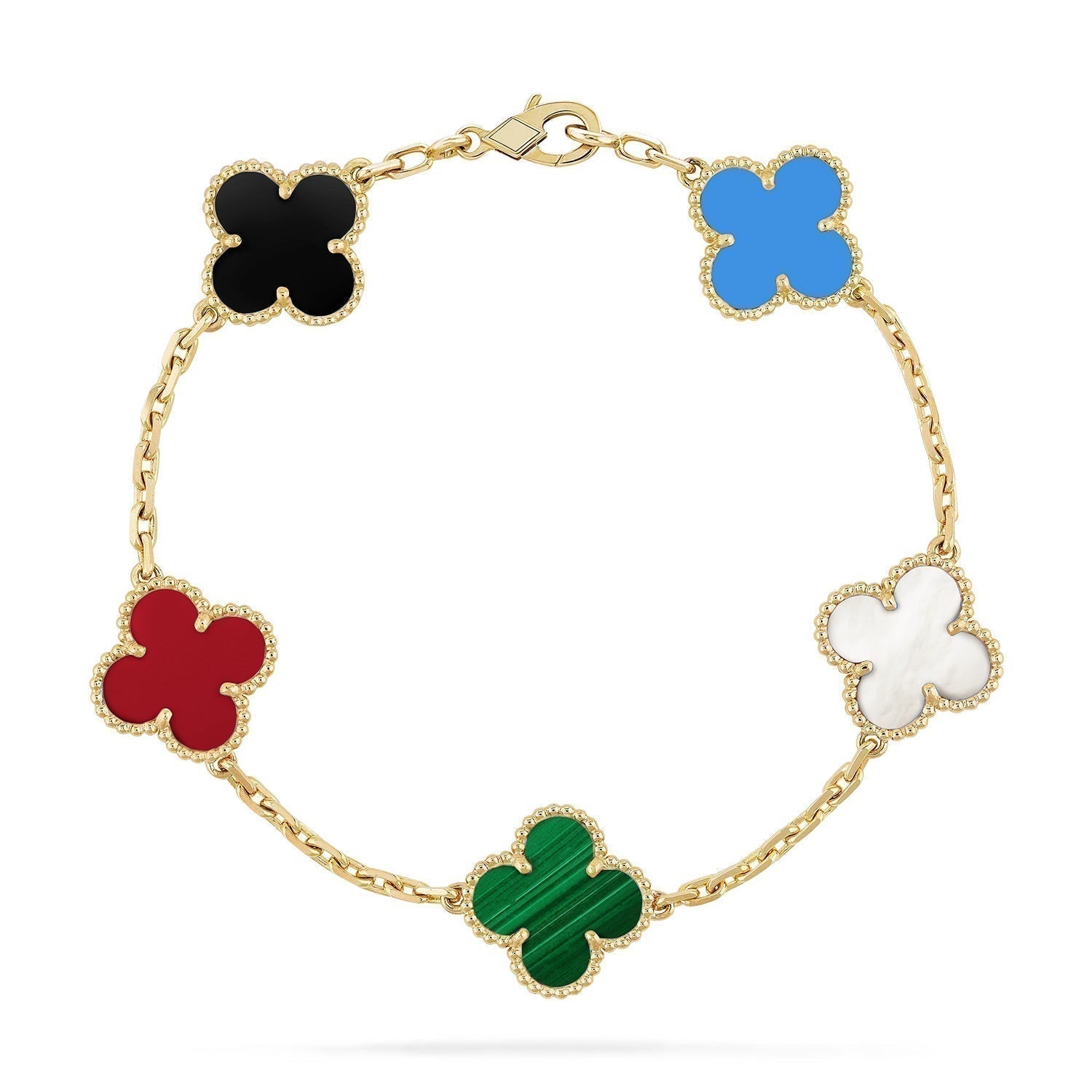 [Camiery]CLOVER 5 MOTIFS MULTICOLOR BRACELET