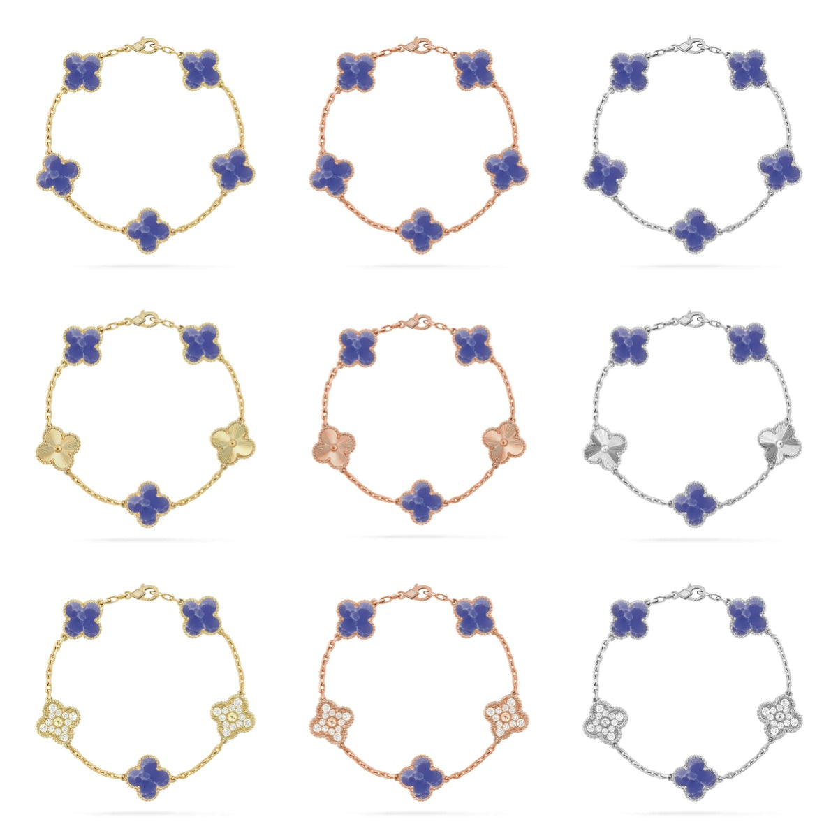 [Camiery]CLOVER 5 MOTIF BLUE VEINS BRACELET COLLECTION