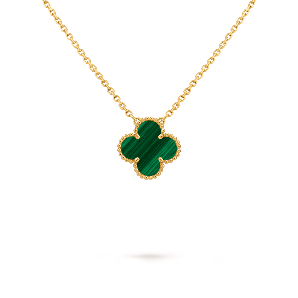 [Camiery] VA CLOVER 15MM MALACHITE GOLD NECKLACE