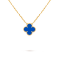 [Camiery] VA CLOVER 15MM BLUE AGATE GOLD NECKLACE