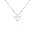[Camiery] VA CLOVER 15MM WHITE PEARL MOP WHITE GOLD NECKLACE