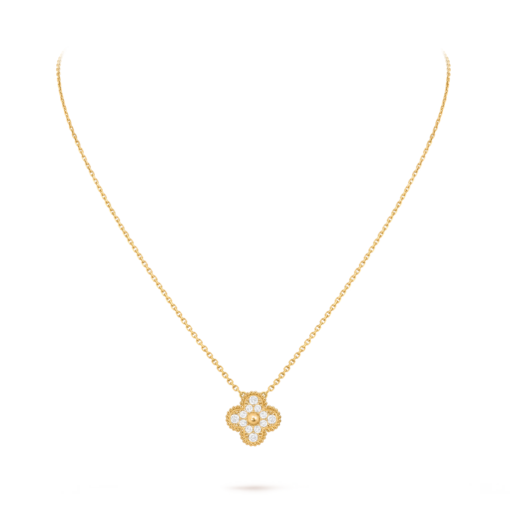 [Camiery] VA CLOVER 15MM DIAMOND GOLD NECKLACE