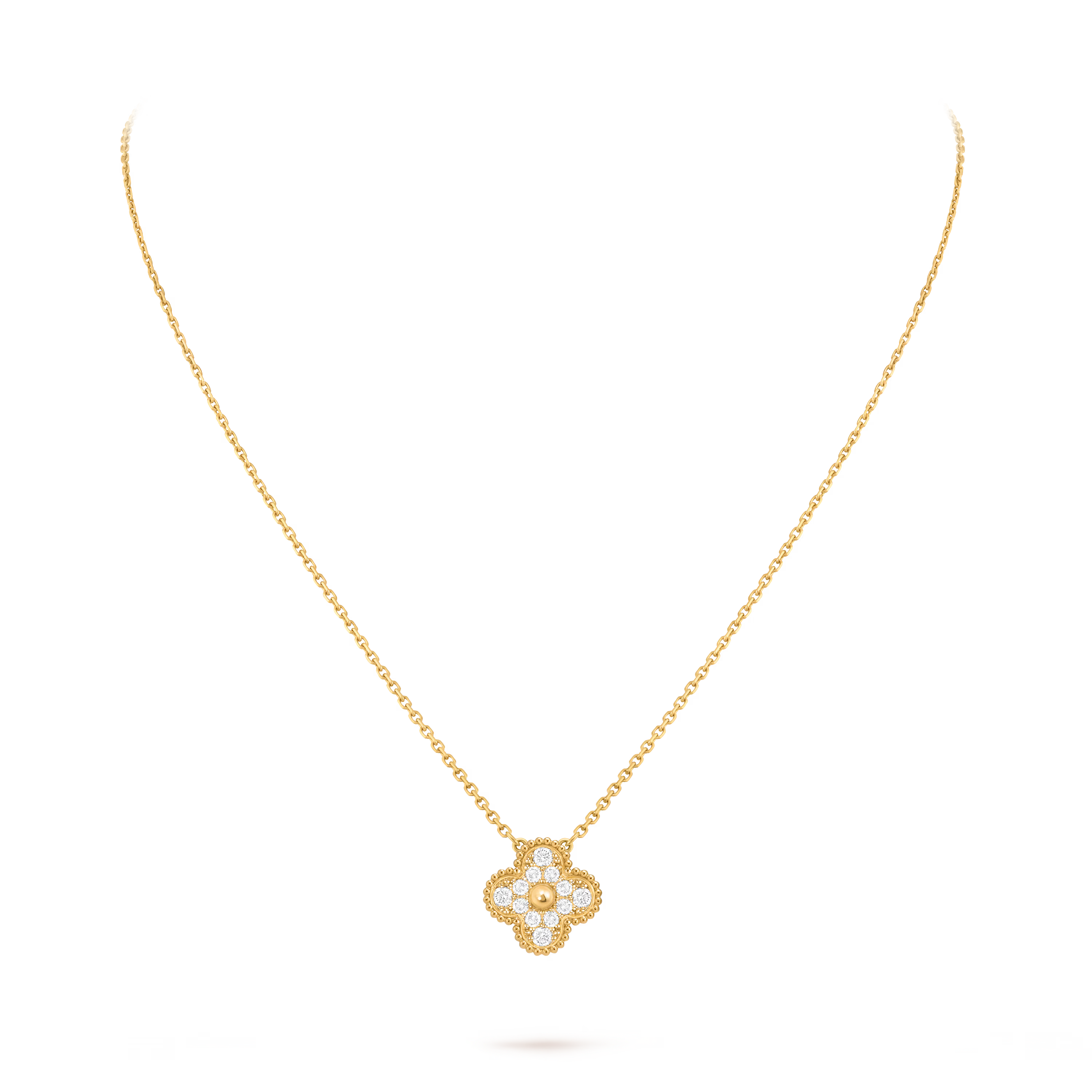 [Camiery] VA CLOVER 15MM DIAMOND GOLD NECKLACE
