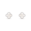 [Camiery] VA CLOVER 1 MOTIFS WHITE MOP WHITEGOLD EARRINGS