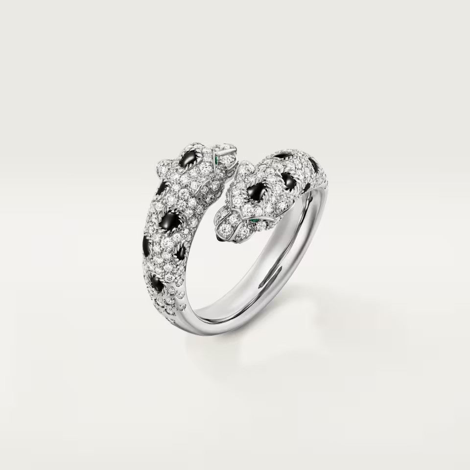 [Camiery] PANTHERE DOUBLE HEADED FULL DIAMOND  RING