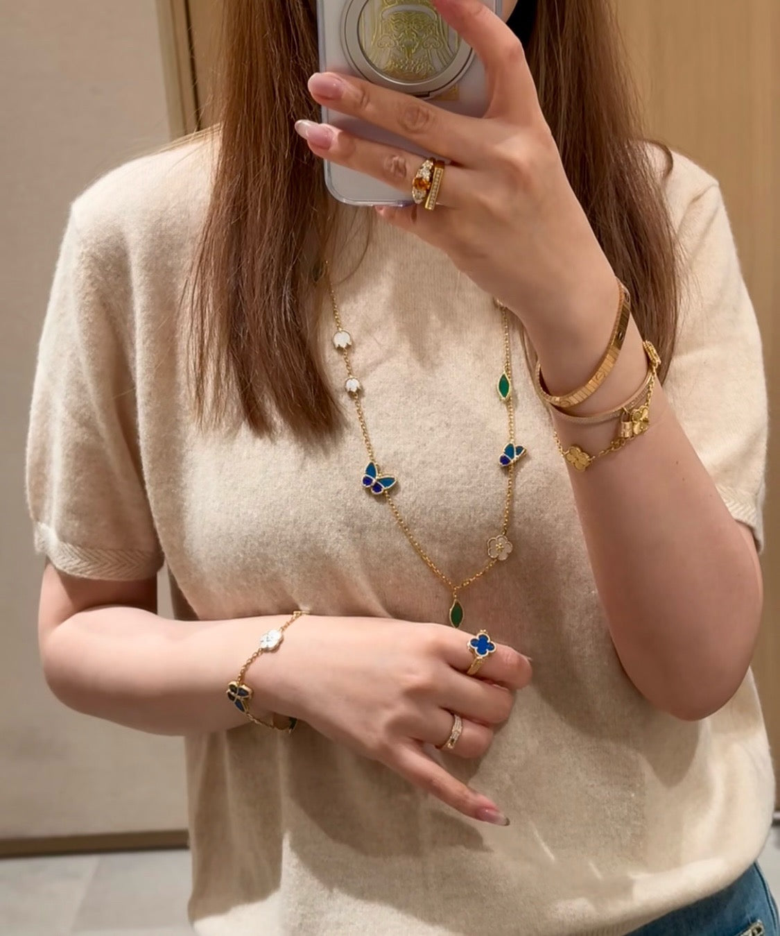 [Camiery] LUCKY SPRING BUTTERFLY 15 FLOWER NECKLACE