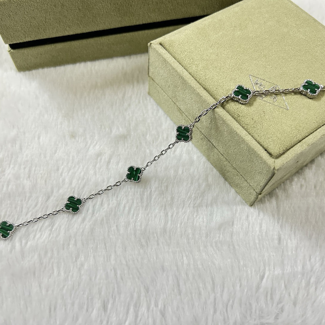 [Camiery]CLOVER 6 MOTIF MALACHITE BRACELET