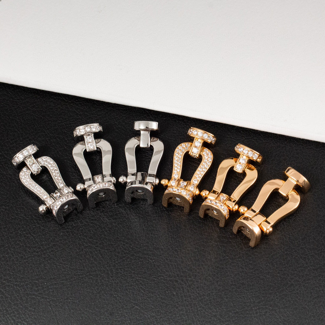 [CLOVER JEWELRY]FORCE LARGE HORSESHOE FULL DIAMOND BRACELET SILVER