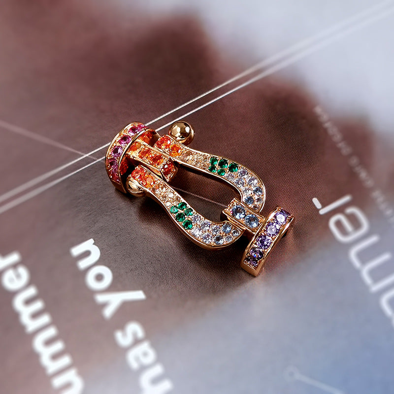 [CLOVER JEWELRY]FORCE LARGE HORSESHOE  COLORED DIAMOND BRACELET ROSE GOLD