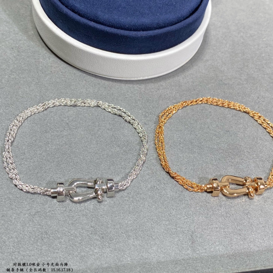 [CLOVER JEWELRY]FORCE SMALL HORSESHOE  DIAMOND CHAIN ROPE BRACELET