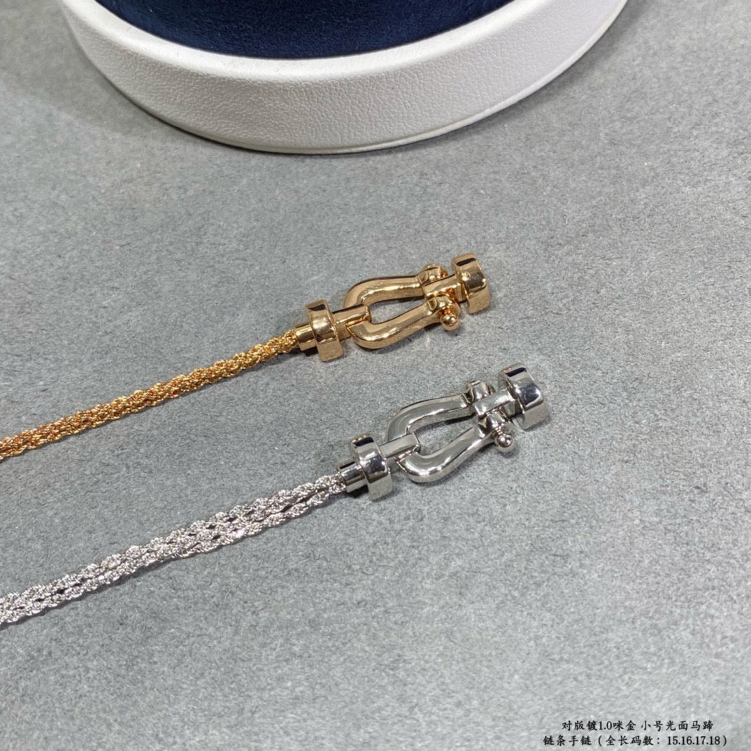 [CLOVER JEWELRY]FORCE SMALL HORSESHOE  DIAMOND CHAIN ROPE BRACELET