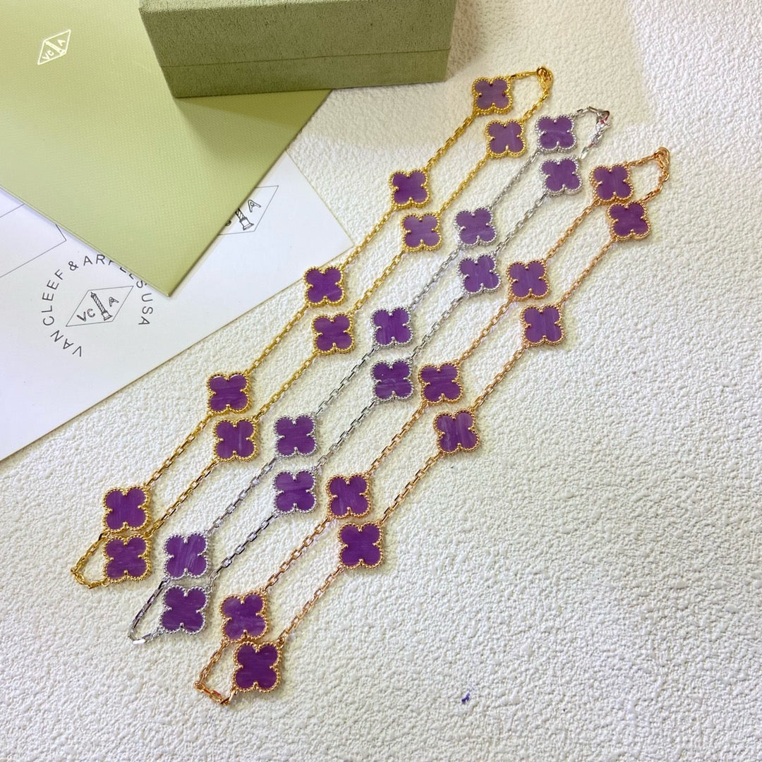 [Camiery]CLOVER 10 MOTIFS  PURPLE VIOLET  NECKLACE