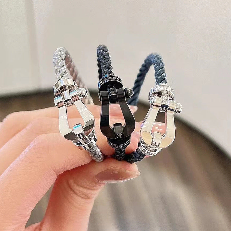 [CLOVER JEWELRY]FORCE LARGE HORSESHOE NO DIAMOND BRACELET SILVER