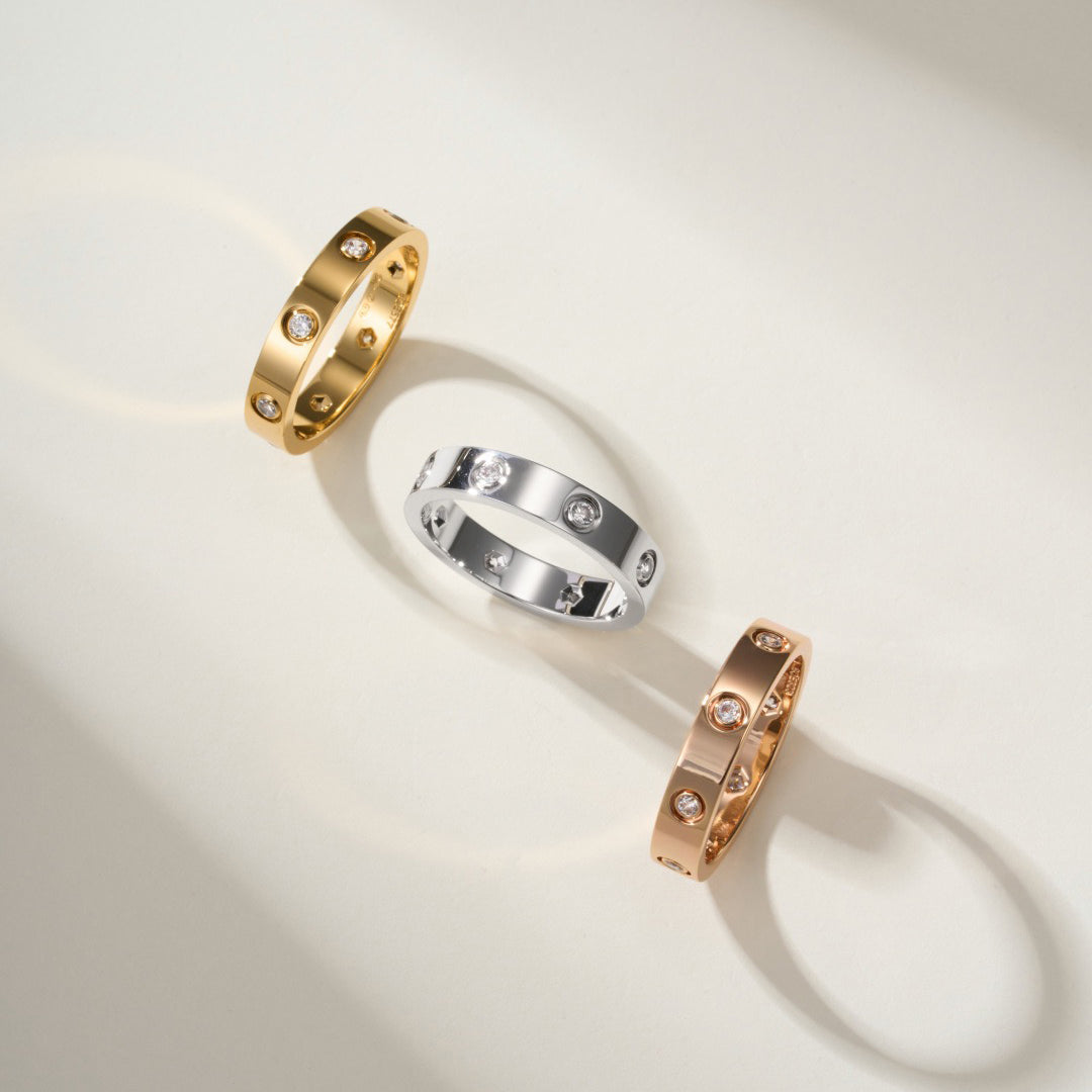 [Camiery] LOVE 4MM 8 DIAMOND RING